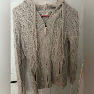 Fat Face Cable Knit Zipper Cardigan